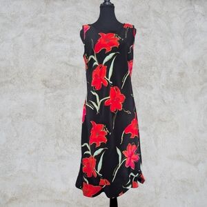 Vintage 90s Jessica Grunge Floral Sleeveless Midi Dress 14